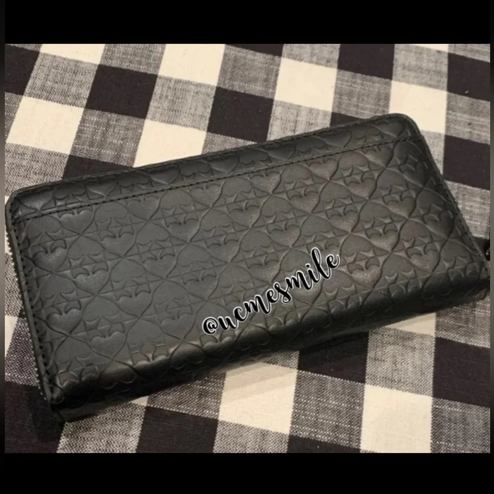 Kate Spade New York Women Penn Place Embossed Neda Zip Around Wallet Black